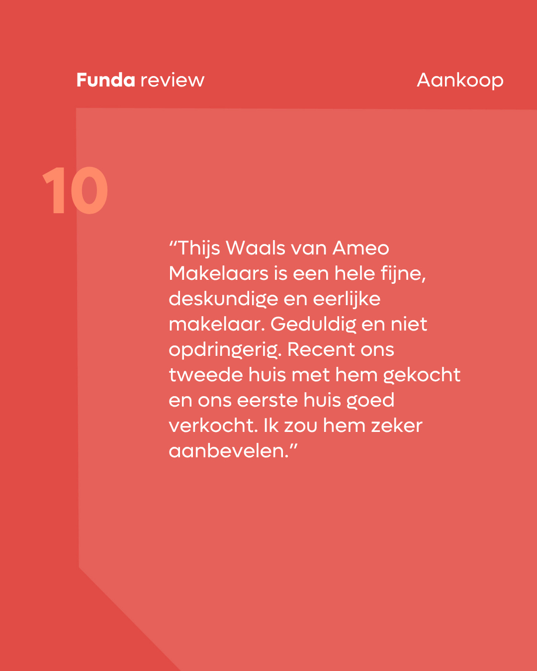 💬 Woorden waar we blij van worden!⁠
⁠
Een mooie review voor Thijs Waals van Ameo Makelaars. Van het succesvol verkopen van...