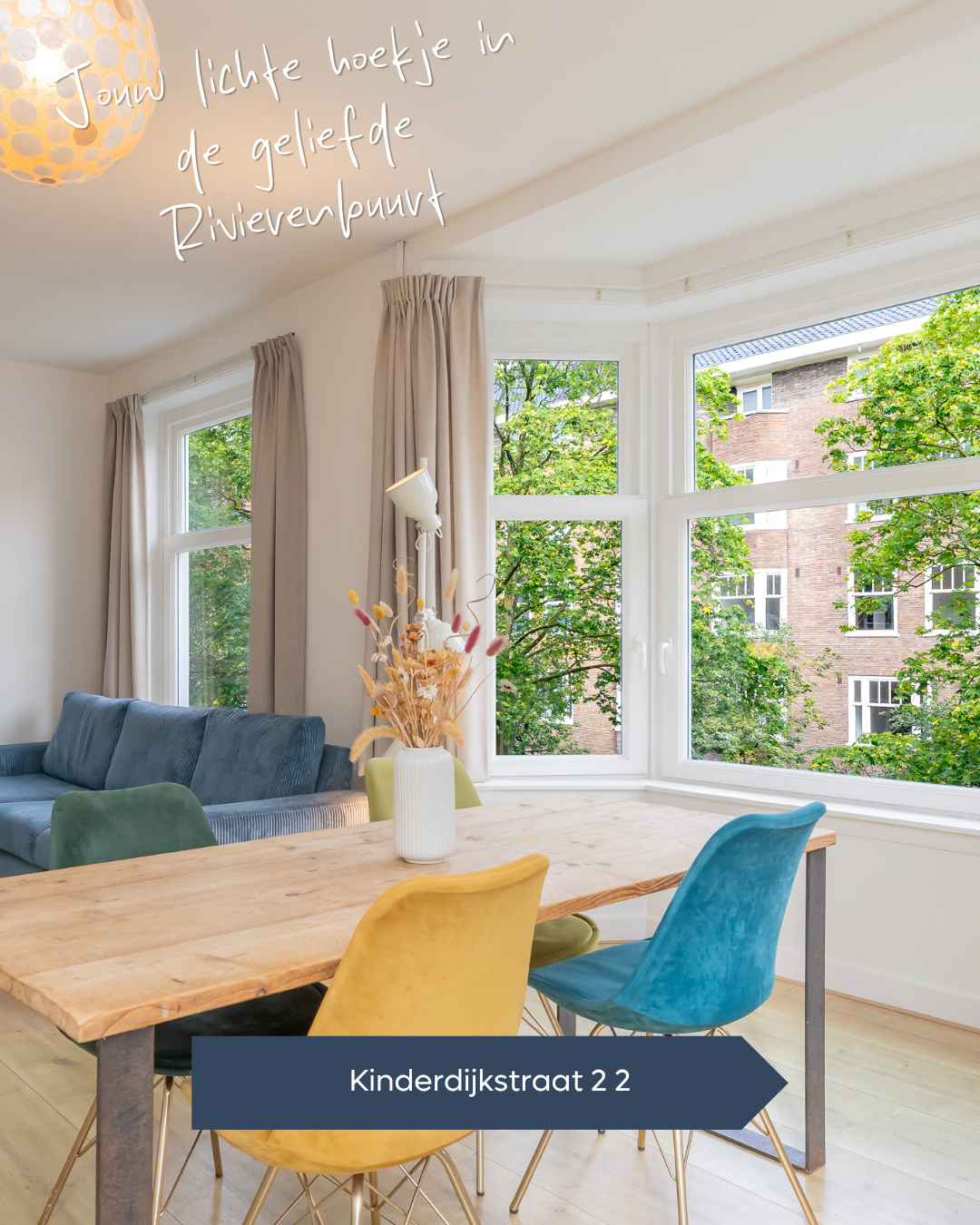 𝐓𝐄 𝐊𝐎𝐎𝐏 🏠⁠ Karakter, licht en verrassend veel ruimte in de Rivierenbuurt.⁠
⁠
Dit sfeervolle hoekappartement combineert een...